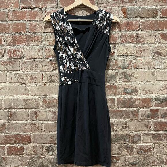 All Saints Azure Chase Silk Dress Floral Black Size 2 - Picture 2 of 7